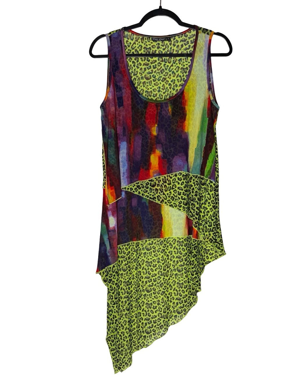 Dor Dor Couture Medium Too Leopard Y2K Whimsigoth Fairy Asymmetrical Abstract